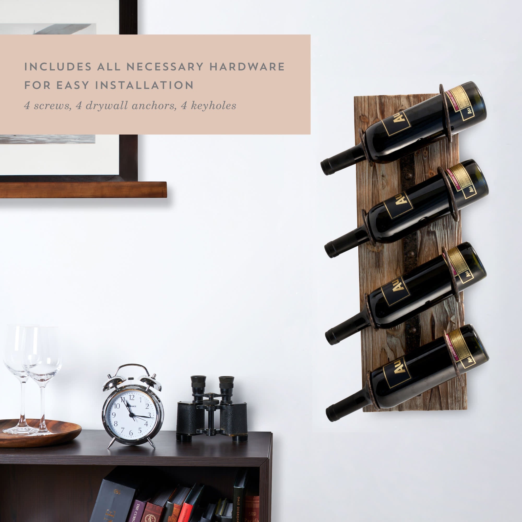 Metal and Wood Wine Rack by Twine® (2741) Wine Accessories Twine