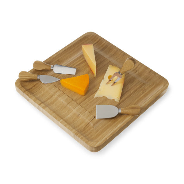 Four Piece Bamboo Cheese Board and Knife Set by Twine® (10162)