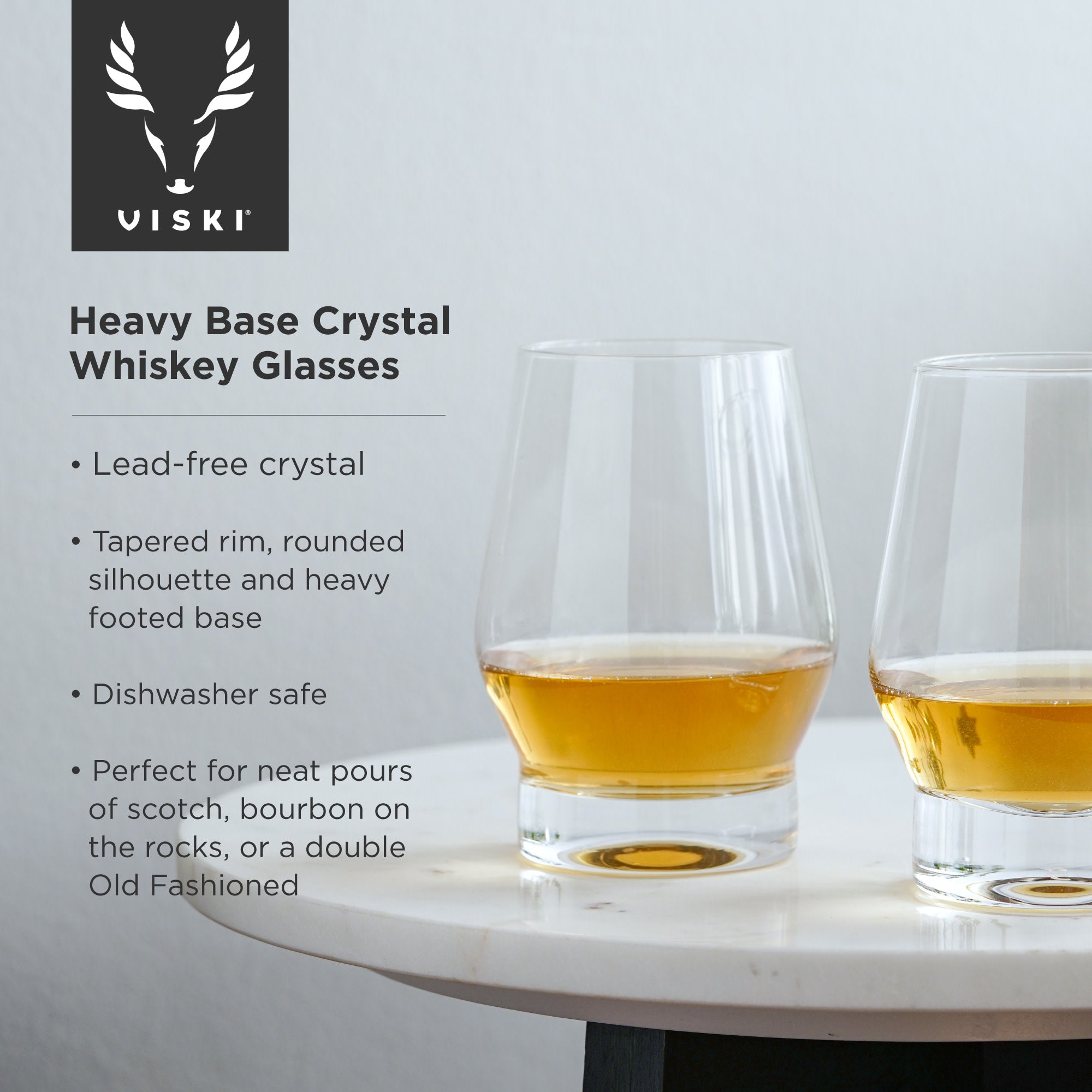 Heavy Base Crystal Whiskey Glasses by Viski (11020)