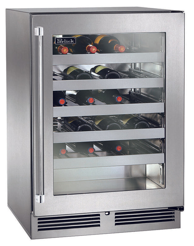 Perlick - 24" 40 Bottles Single Zone Outdoor Undercounter Stainless Steel Wine Cooler (HP24WO-4) Wine Cooler Perlick 