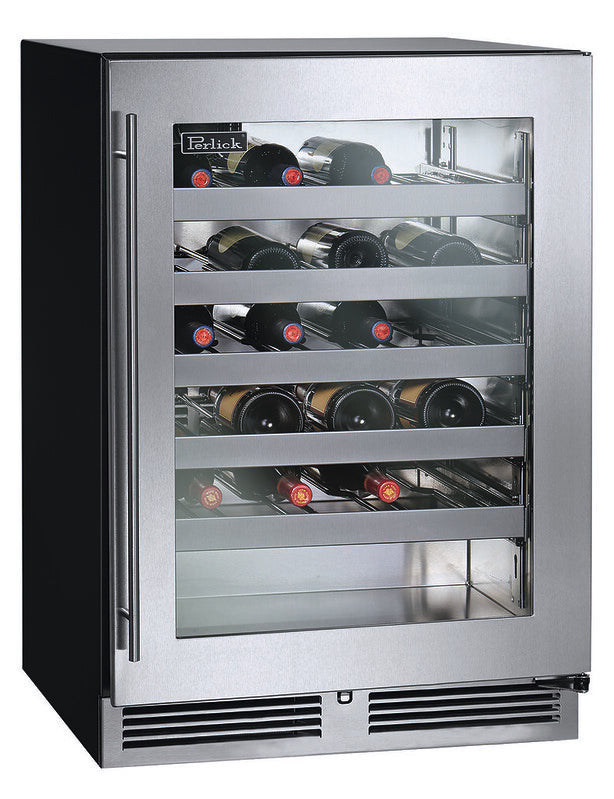 Perlick - 24" 40 Bottles Sinlgle Zone Indoor Undercounter C-Serries Stainless Steel Wine Cooler (HC24WB-4) Wine Cooler Perlick 