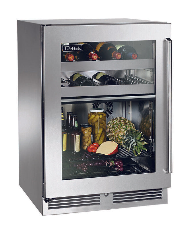 Perlick - 24" Dual Zone Indoor Undercounter Stainless Steel Wine Cooler/Refrigerator Combination (HP24CS-4) Wine Coolers/Wine Refrigerators Perlick 