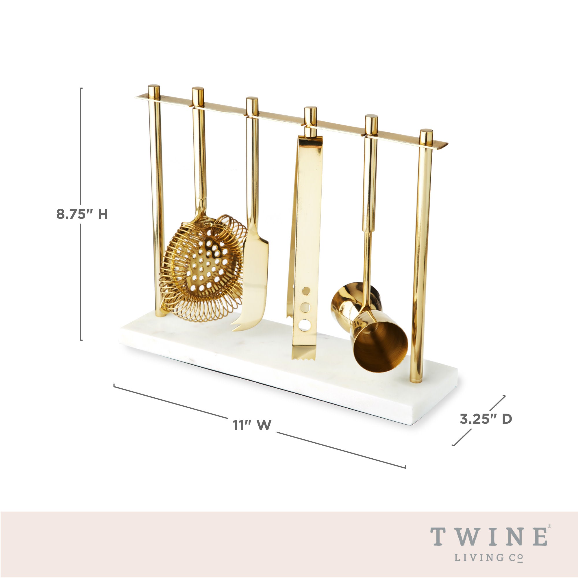 Gold & Marble Bar Tool Set by Twine (10611)