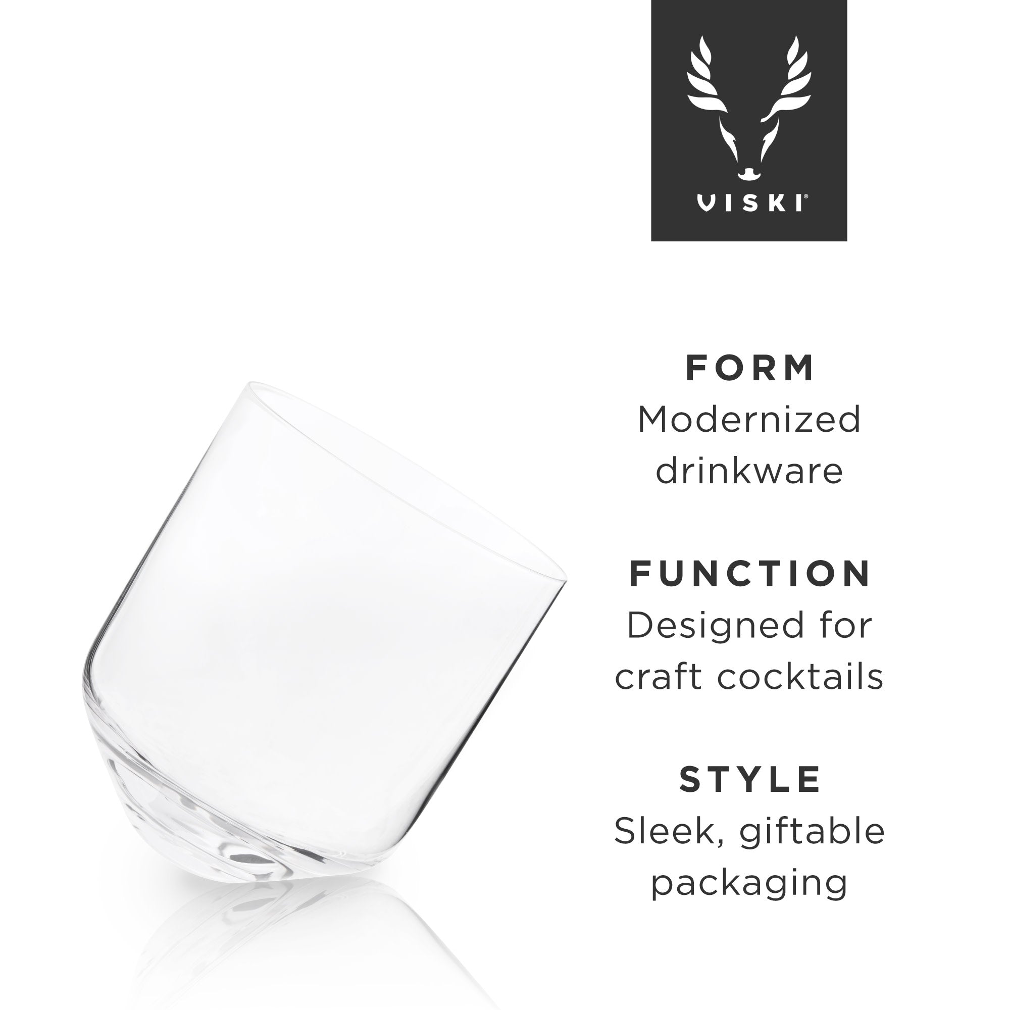 Rolling Crystal Whiskey Tumblers by Viski® (9853) Drinkware Viski