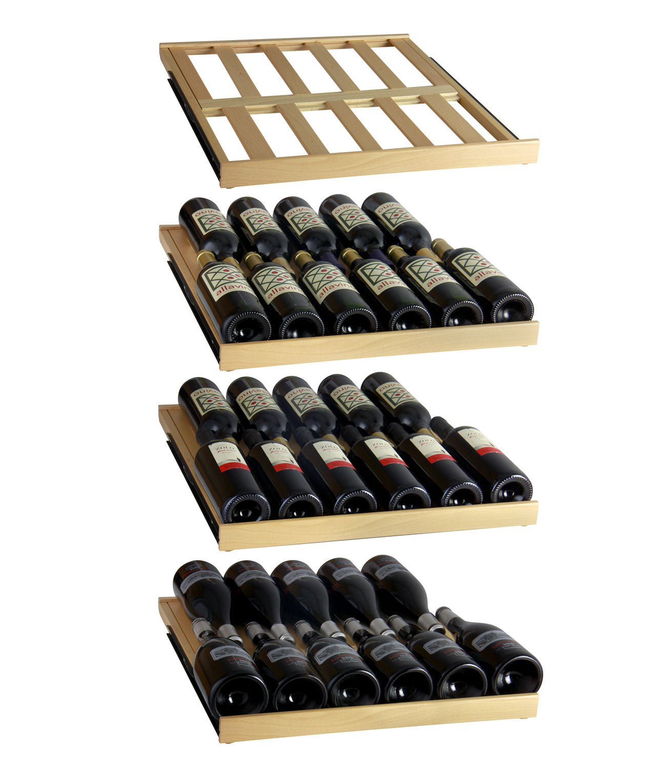 Allavino - 48"  346-Bottle Three-Zone FlexCount Classic II Tru-Vino Side by Side Wine Cooler (BF 3Z-YHWR7274-S20)