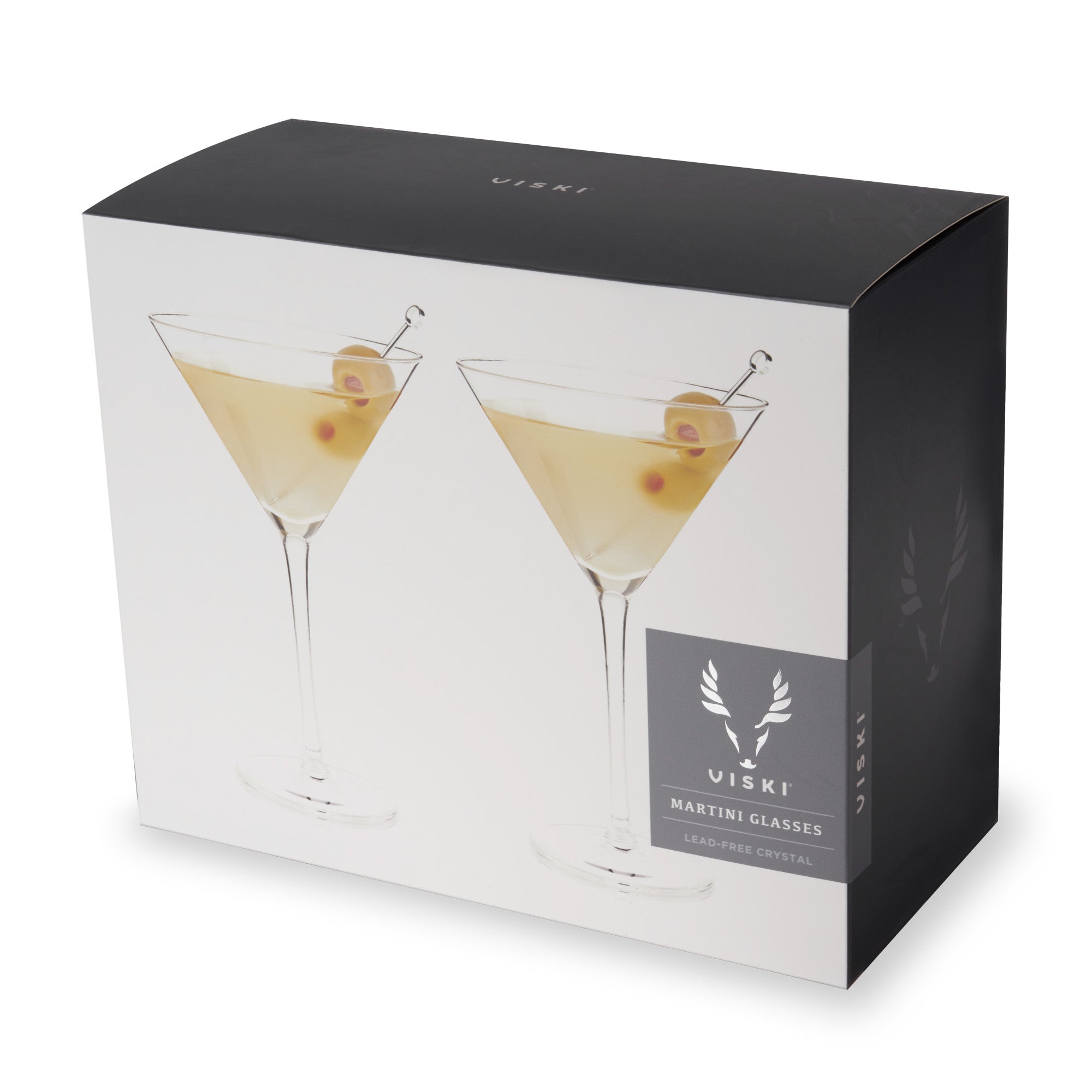 Stemmed Crystal Martini Glasses by Viski® (9129) Drinkware Viski