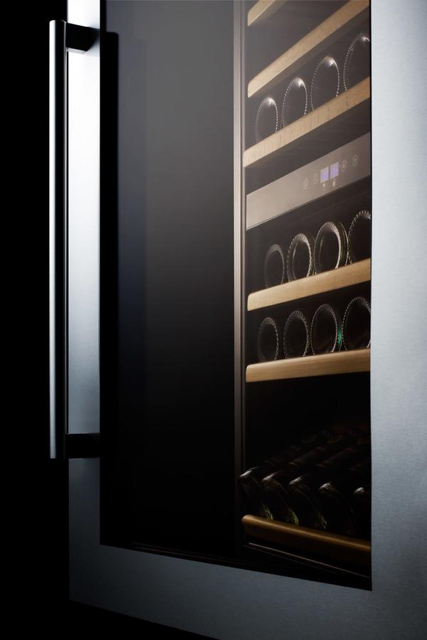 Summit 24" Wide 51 Bottles Dual Zone Integrated Wine Cooler with Tempered Glass Door Stainless Steel Frame (VC60D) Wine Cooler Summit 