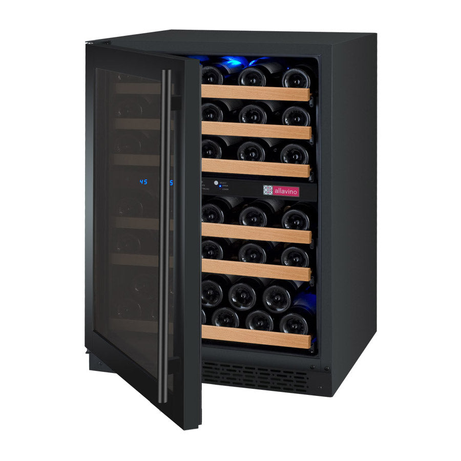 Allavino - 24"  56-Bottle Dual-Zone FlexCount II Tru-Vino Black Wine Cooler (AO VSWR56-2BL)