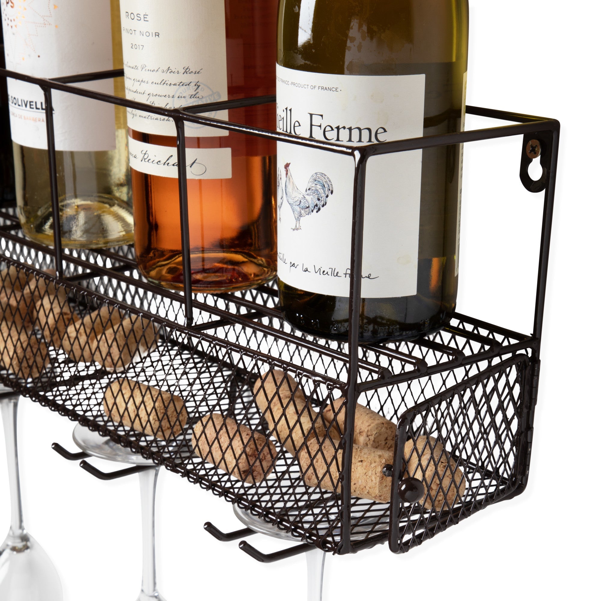 Wall Mounted Wire Wine Shelf and Cork Cage by True (10510) Decor & Tabletop True