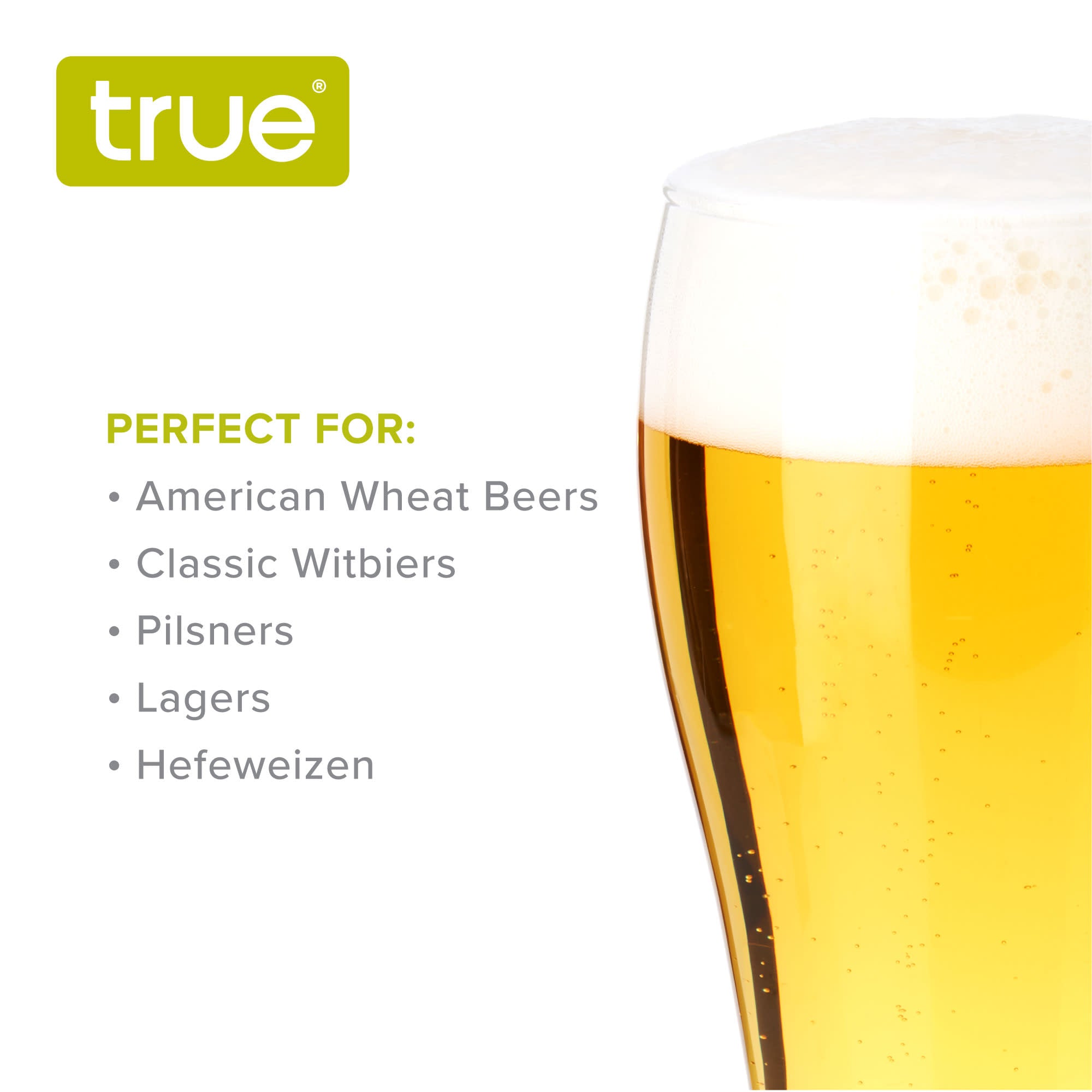 Wheat Beer Glasses, Set of 4 by True (9954) Drinkware True 