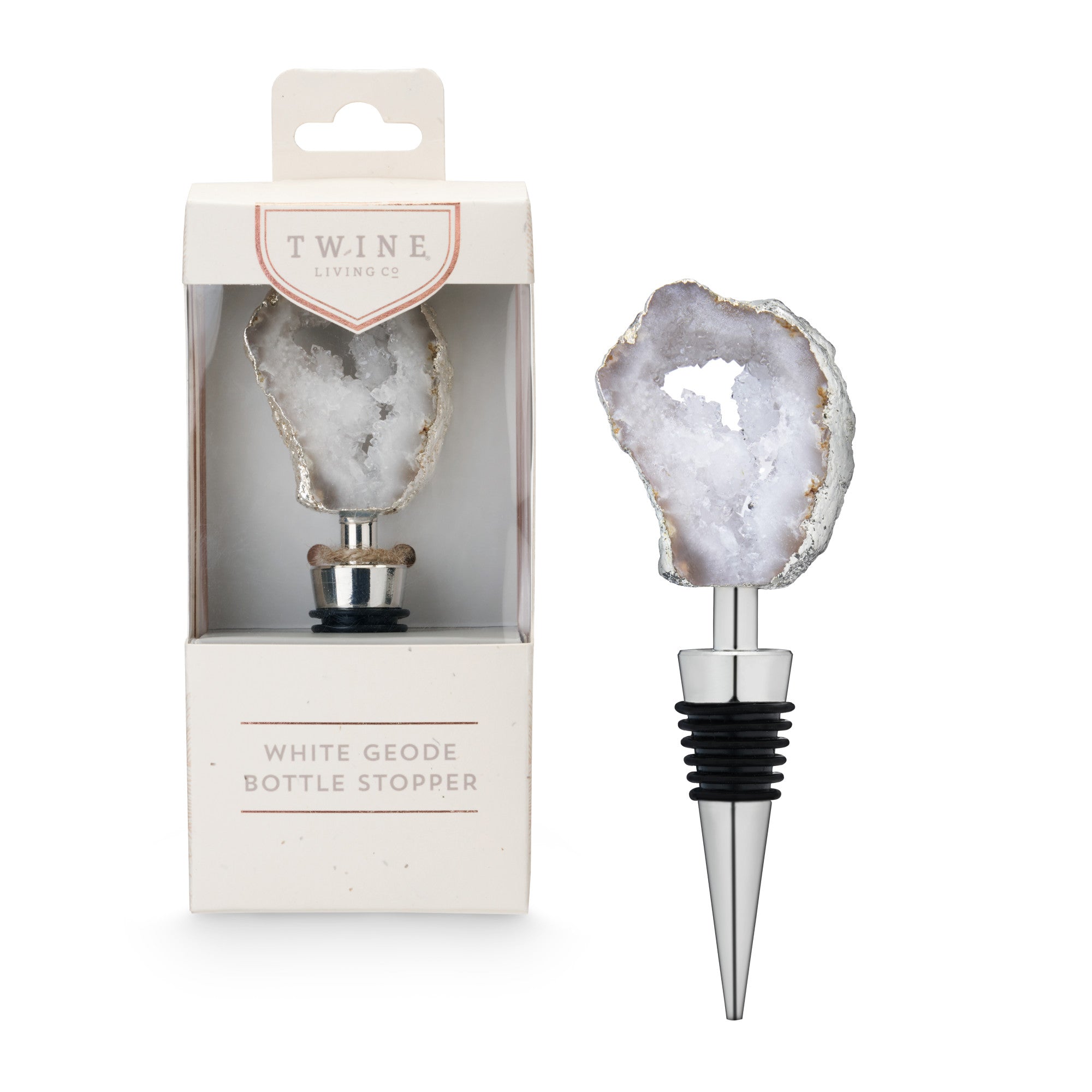 White Geode Bottle Stopper by Twine Living® (7925) Wine Accessories Twine