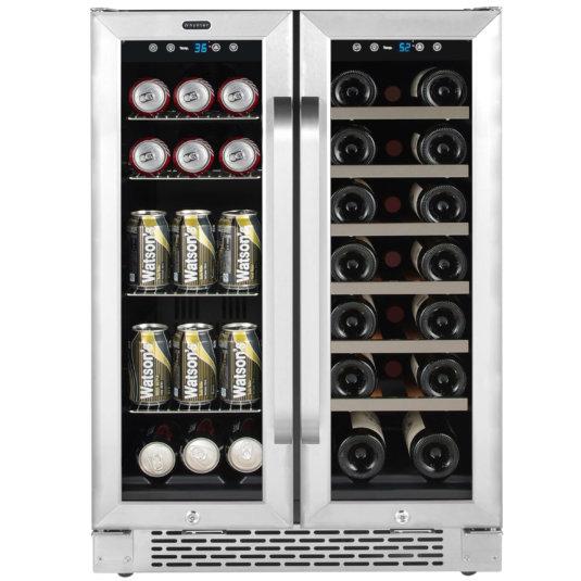 Whynter - 20 Bottles/60 Can Dual Zone Wine and Beverage Center with French Door (BWB-2060FDS) Beverage Center Whynter