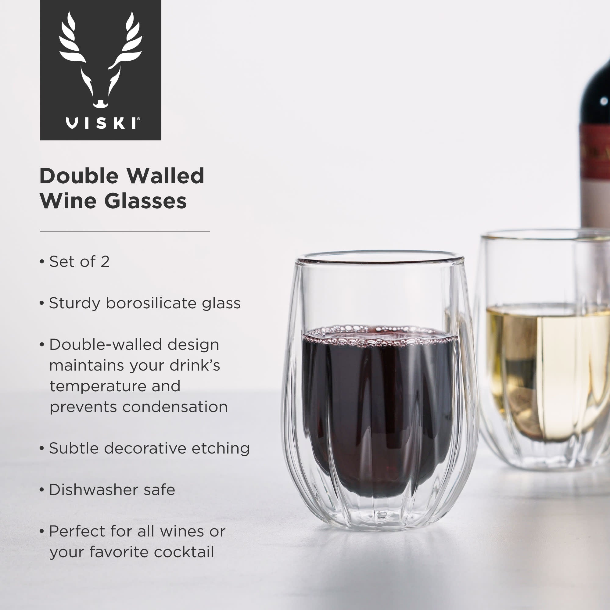 Double Walled Wine Glasses by Viski (11009)