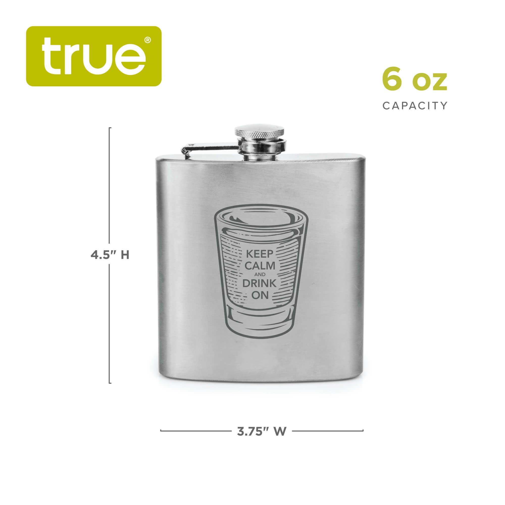Keep Calm Stainless Steel Flask by True (11171)