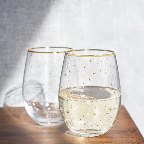 Starlight Stemless Wine Glass Set by Twine® (10484)